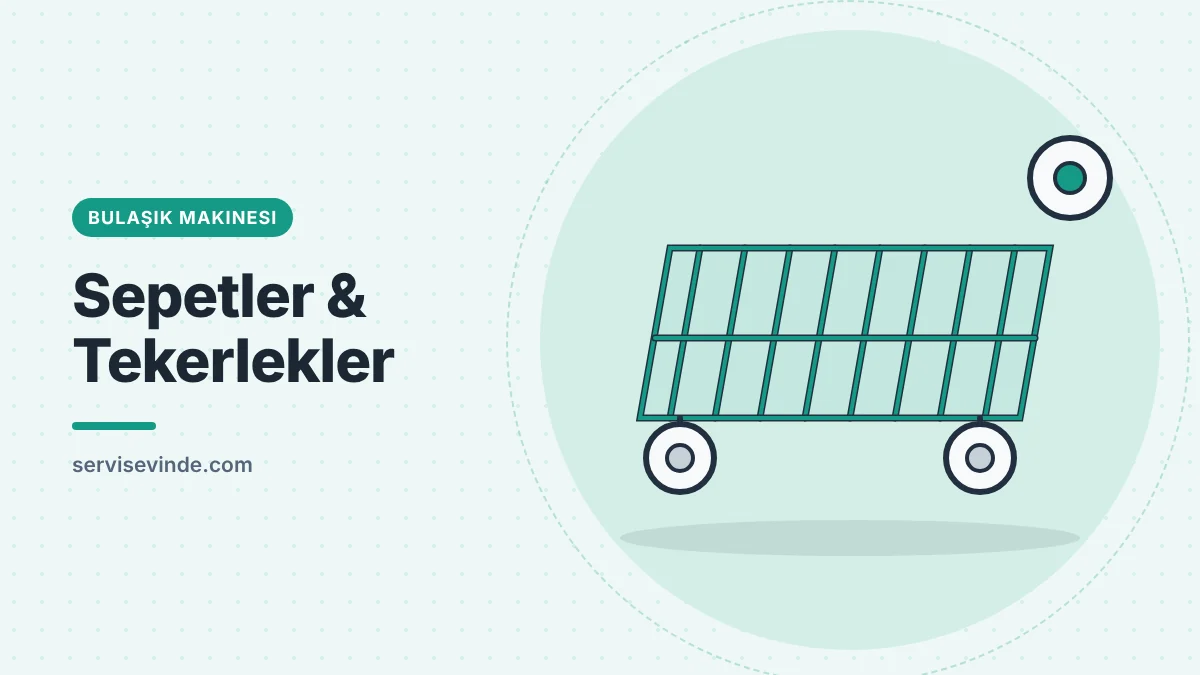 Bulaşık makinesi alt sepeti ve sepet tekerlekleri yedek parçası