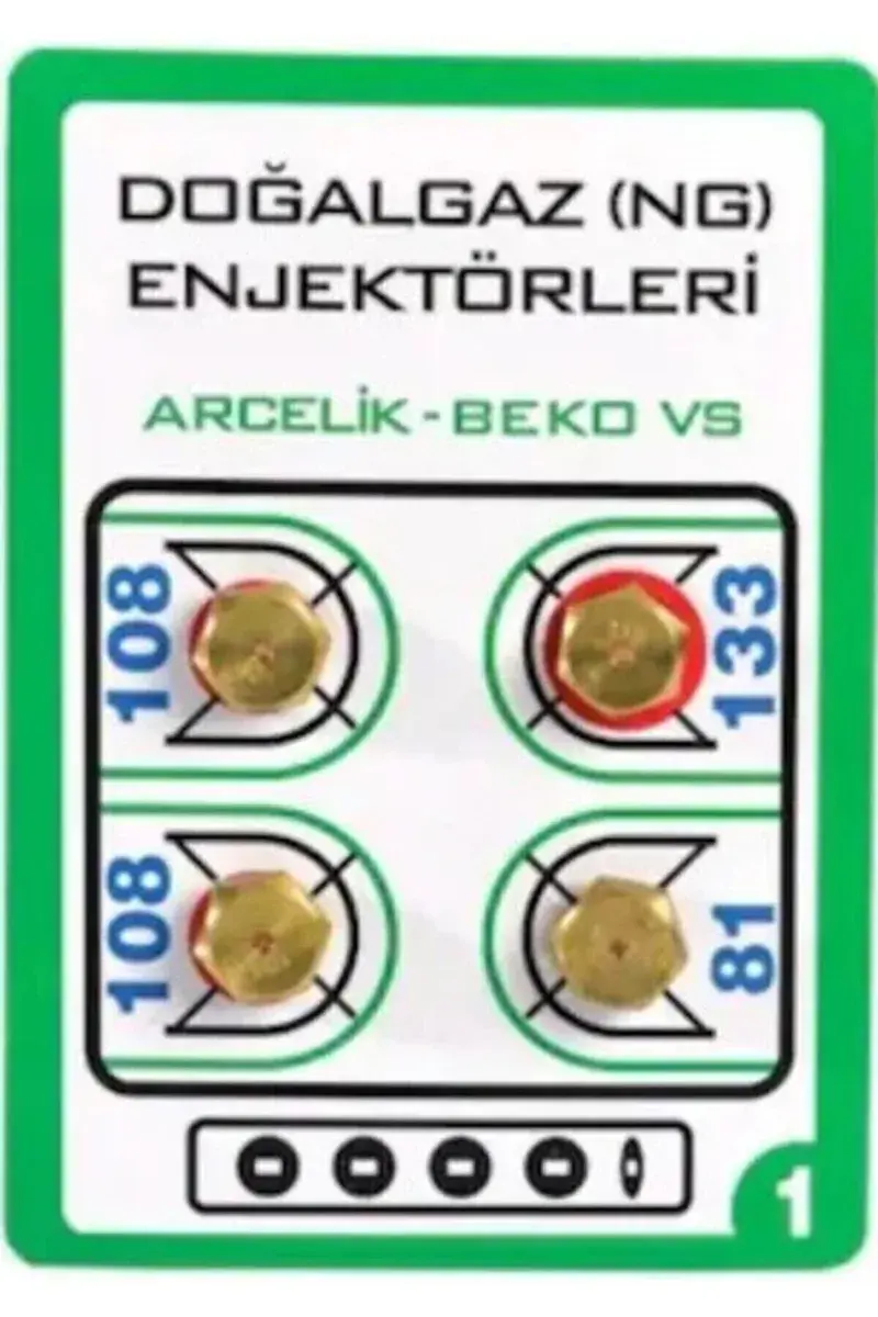Arçelik ARF9421TSAİ Fırın / Ocak Doğalgaz Enjektör 4'lü Dönüşüm Seti