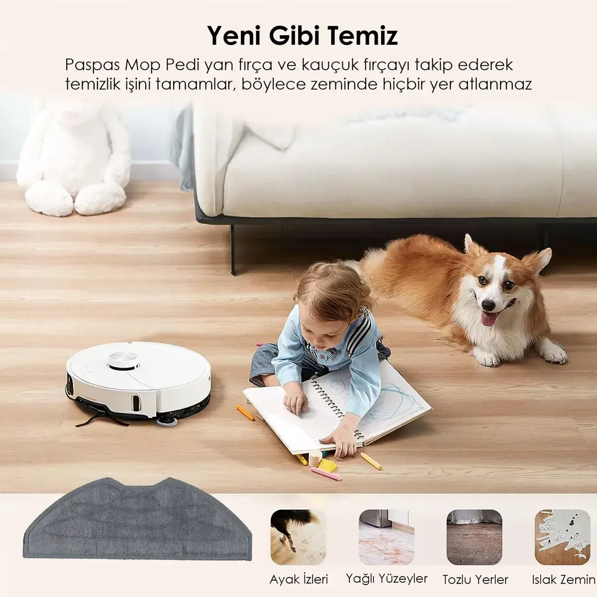 Arçelik Imperium Robo RS 3221 ile Uyumlu Robot Süpürge Mop Pedi / Bezi