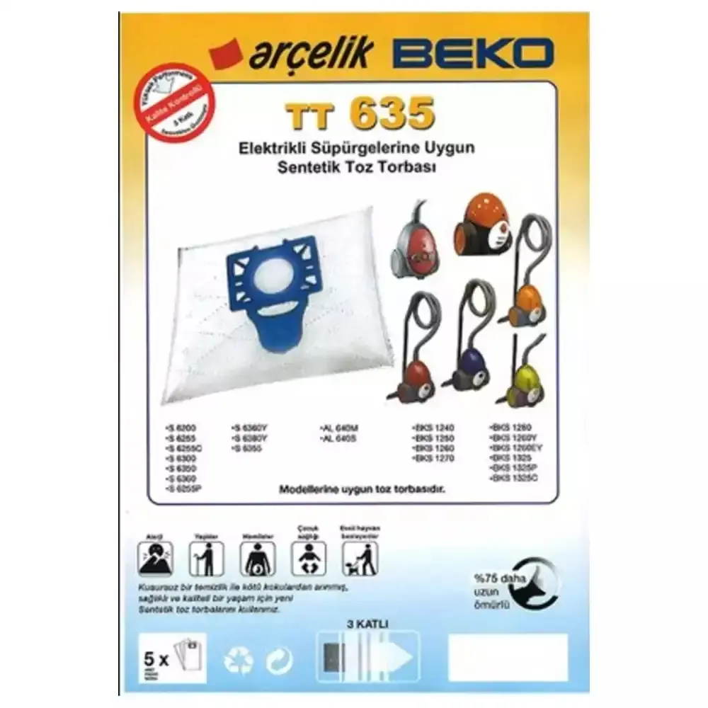 Arçelik S 6255 C Sentetik Toz Torbası