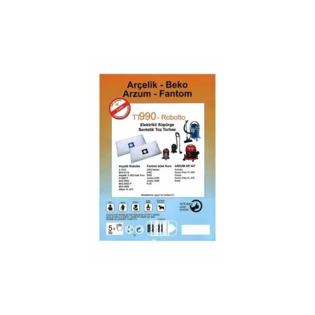 Arçelik S 7610 Robotto Sentetik Toz Torbası