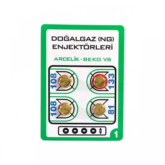 Beko DVC563S Fırın / Ocak Doğalgaz Enjektör 4'lü Dönüşüm Seti