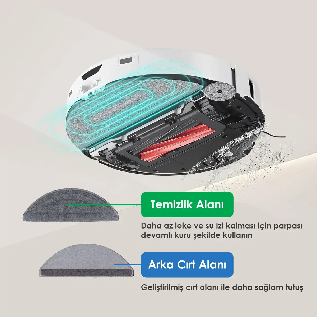Beko Robo-X VRR 82314 VB Robot Süpürge Mop Pedi / Bezi