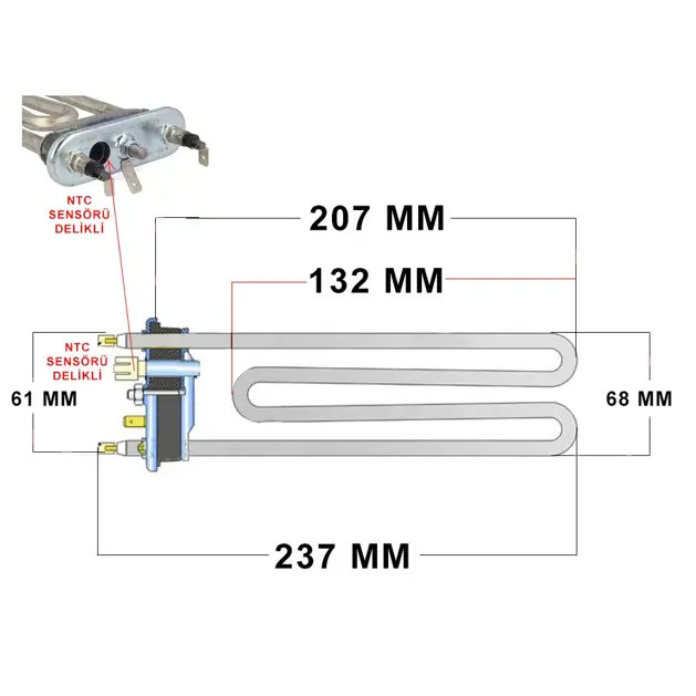 Bosch WAT28620AU Çamaşır Makinesi Termikli Rezistans Artiko