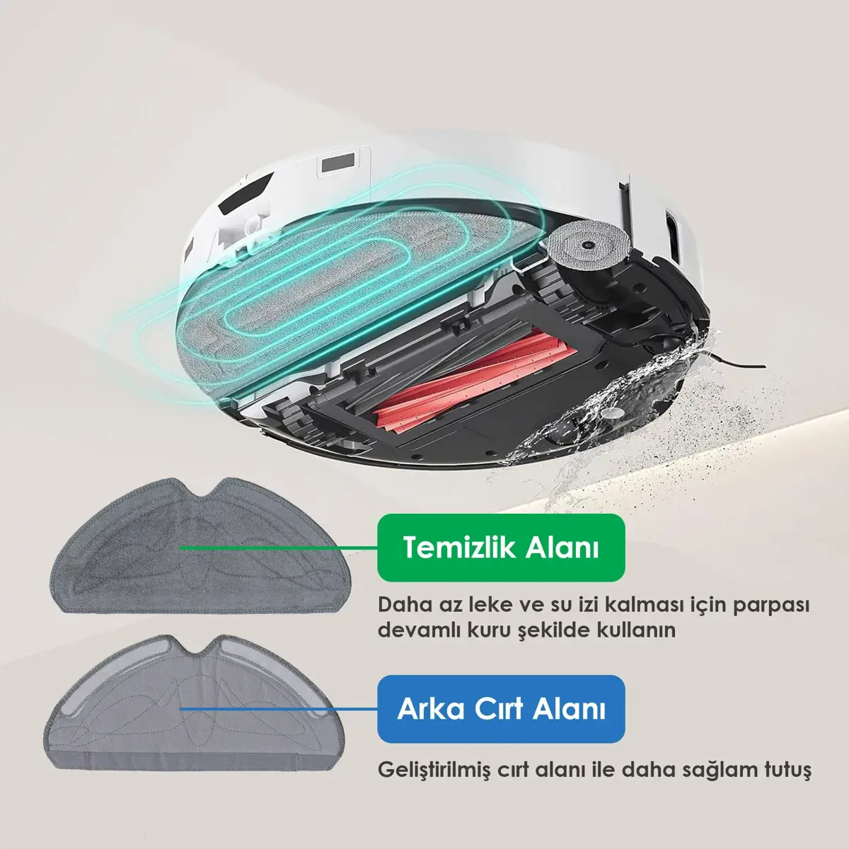 DREAME Bot D9 Max ile Uyumlu Robot Süpürge Mop Pedi / Bezi