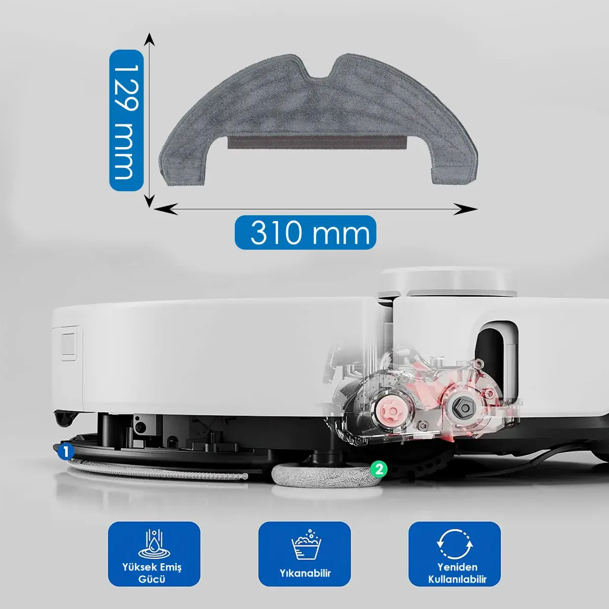 DREAME D9 Plus Robot Süpürge Yedek Mop Bezi