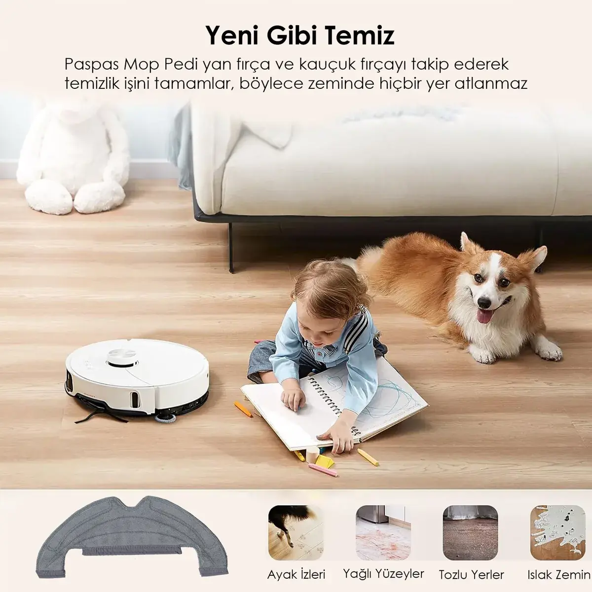 DREAME L10 Plus ile Uyumlu Robot Süpürge Mop Pedi / Bezi