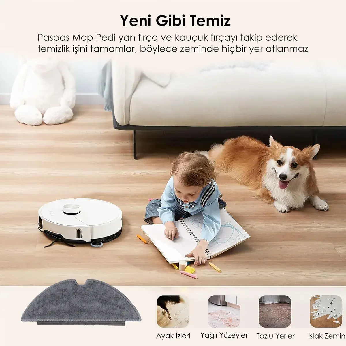 Homend Alex Laser 1286H ile Uyumlu Robot Süpürge Mop Pedi / Bezi