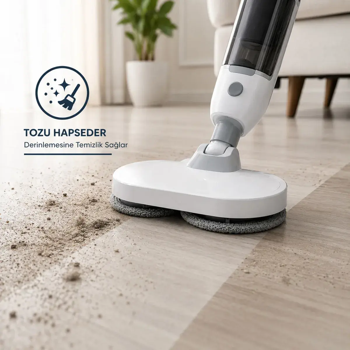 Kumtel Hwsm-01 Şarjlı Kablosuz Mop Paspas İle Uyumlu Yedek Mop Bezi - 2 Adet