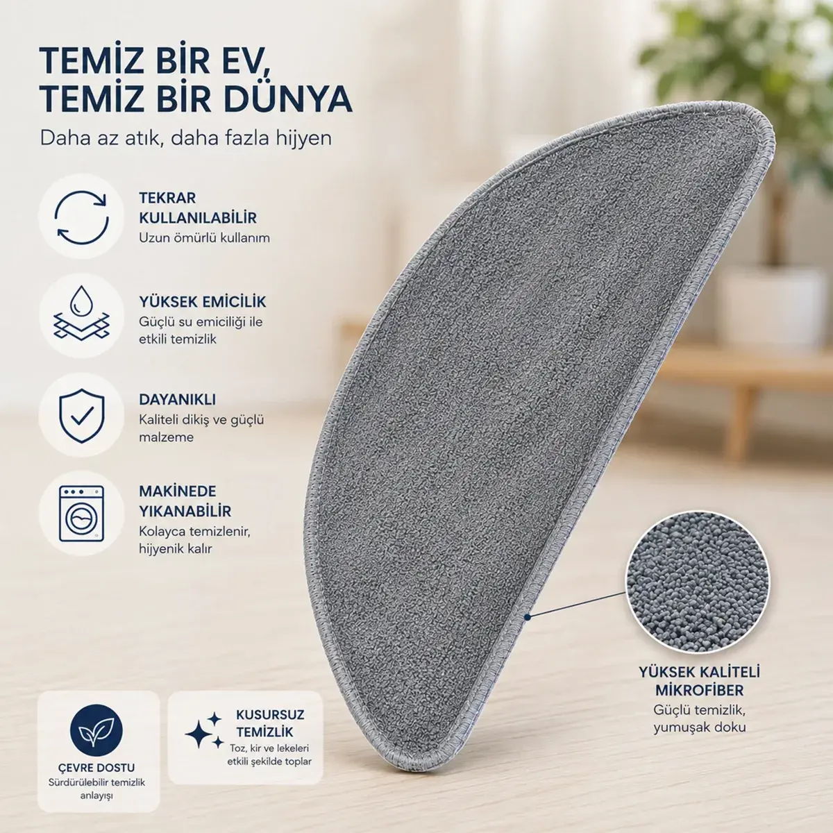 Philips Homend Alex Laser ( 1281h / 1282h / 1283h / 1285h / 1286h ) ile Uyumlu Robot Süpürge Mop Pedi / Bezi