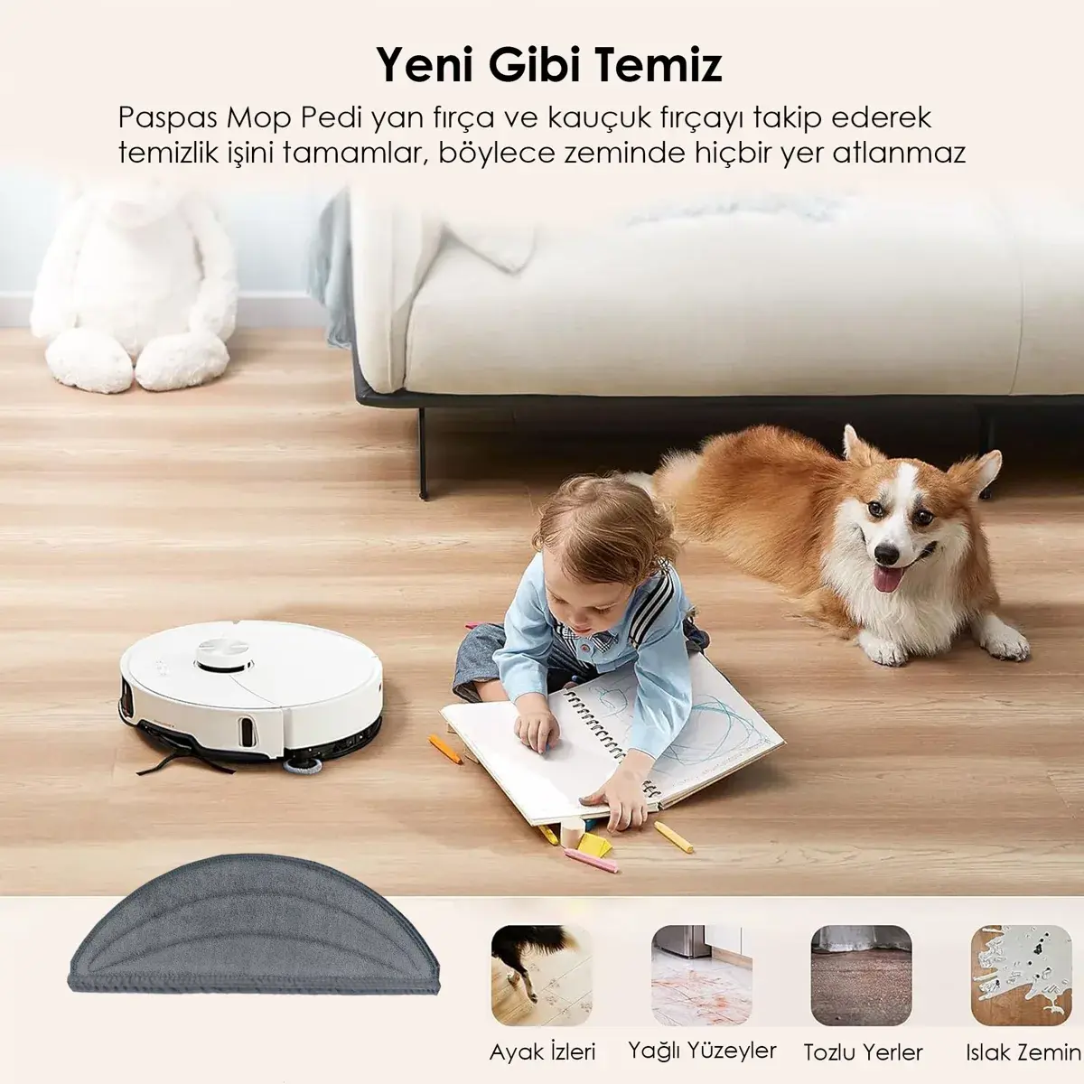 Roborock Q8 Max Pro (2025 Model) Uyumlu Robot Süpürge Mop Pedi / Bezi