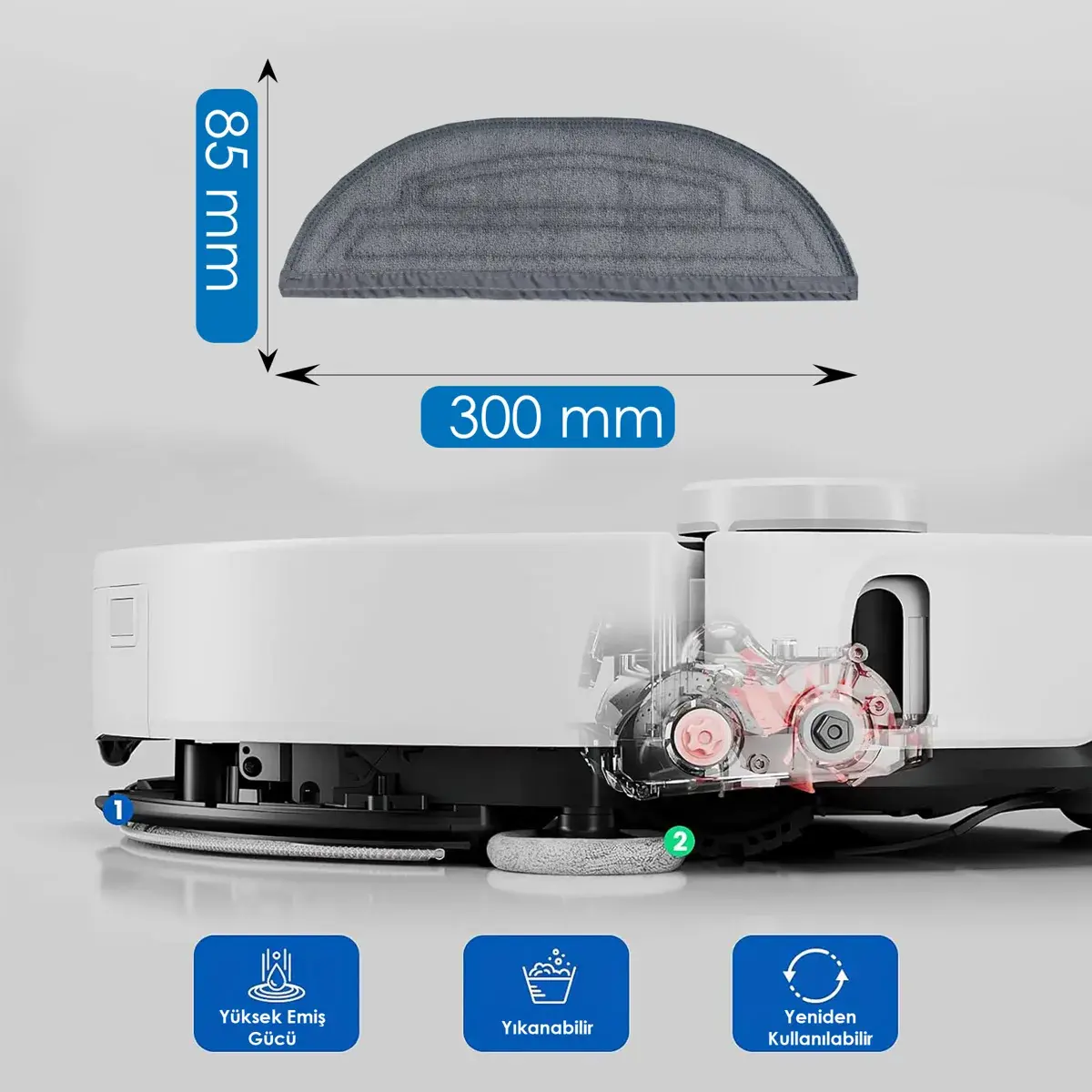 Roborock S8 MaxV Ultra Robot Süpürge Mop Pedi / Bezi