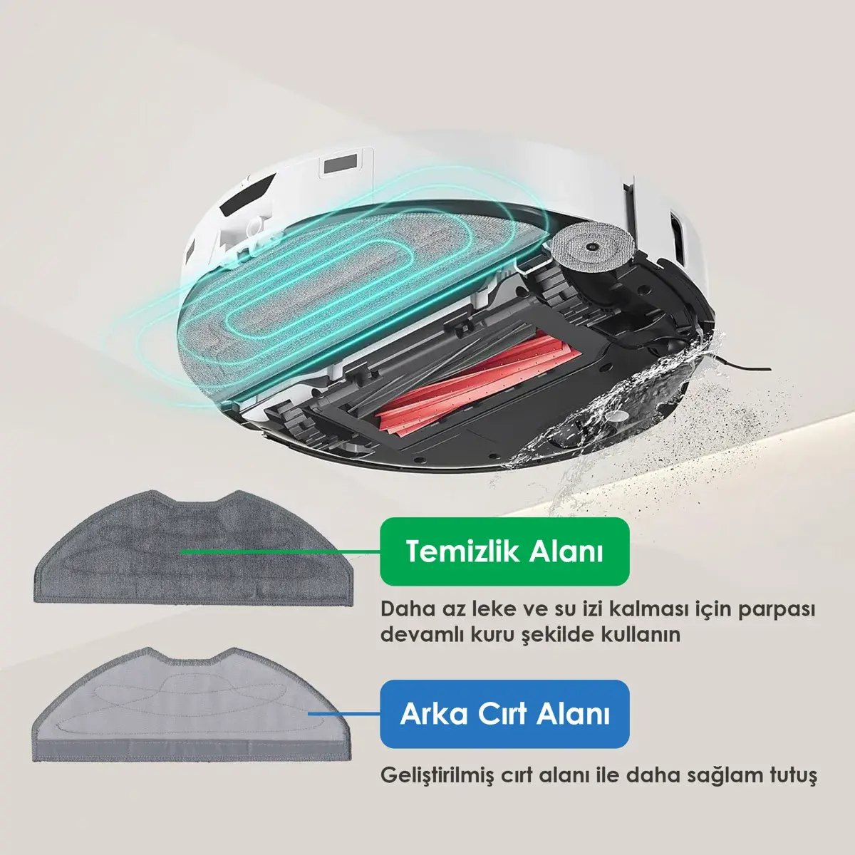 Tefal RG 8577 X-Plorer Serie 75 S Max ile Uyumlu Robot Süpürge Mop Pedi / Bezi