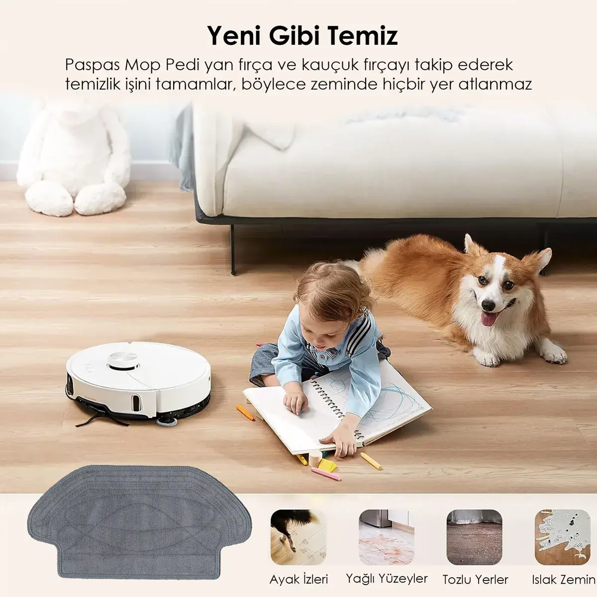 VİOMİ V2 Max ile Uyumlu Robot Süpürge Mop Pedi / Bezi