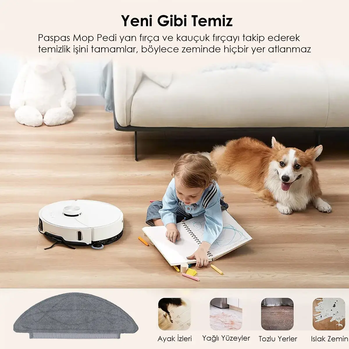 VİOMİ V5 Pro ile Uyumlu Robot Süpürge Mop Pedi / Bezi