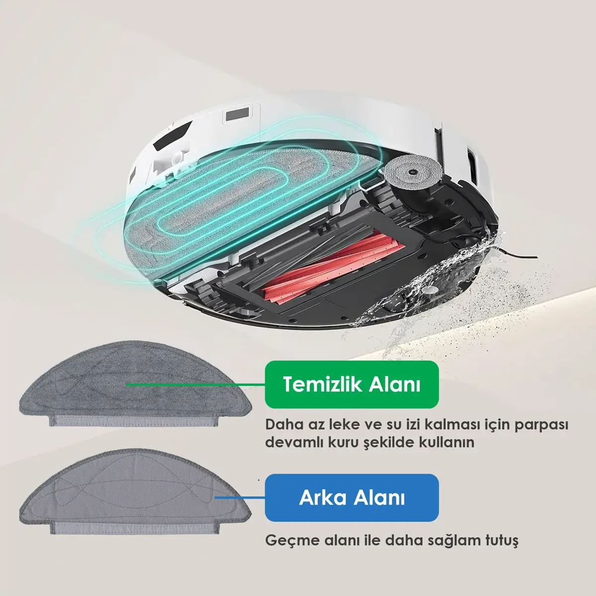 VİOMİ V5 Pro ile Uyumlu Robot Süpürge Mop Pedi / Bezi