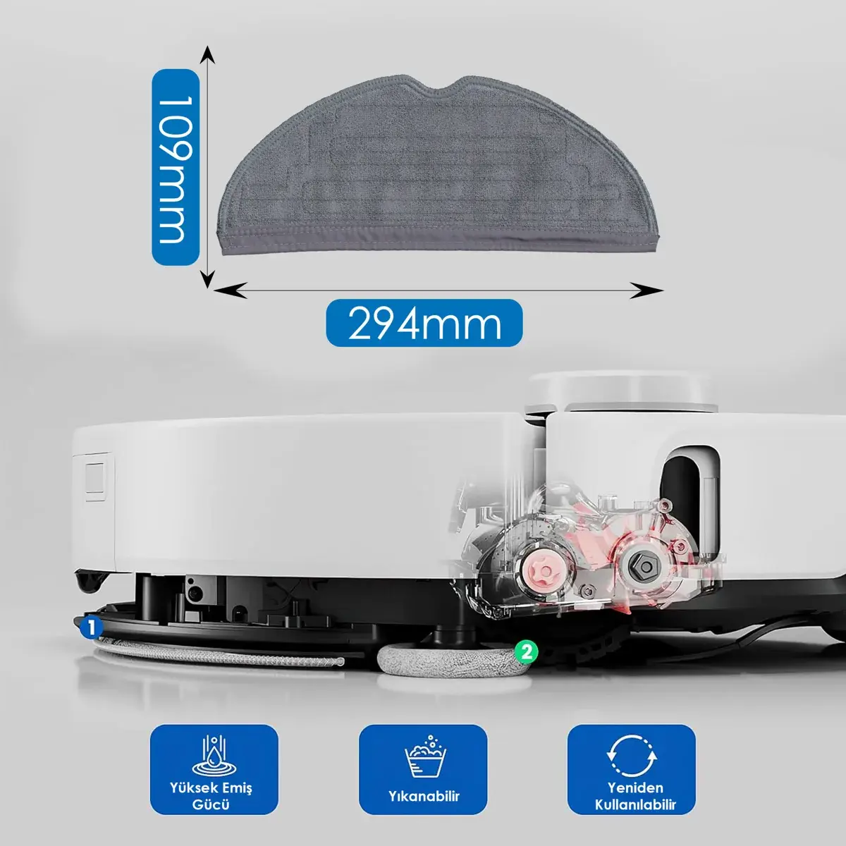 XIAOMI Roborock S7 ile Uyumlu Robot Süpürge Mop Pedi / Bezi