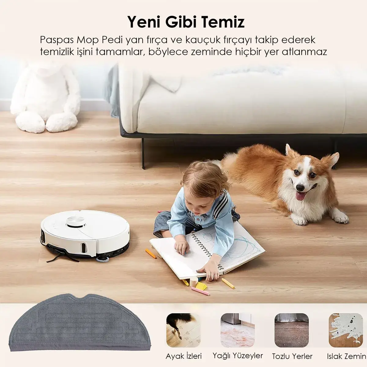 XIAOMI Roborock S7 ile Uyumlu Robot Süpürge Mop Pedi / Bezi